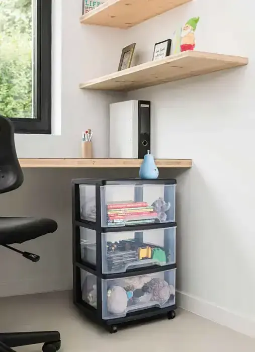Atvilktņu sistēma ar 5 atvilktnēm 20L Drawer System 37x39x100cm melna/caurspīdīga Foto 2