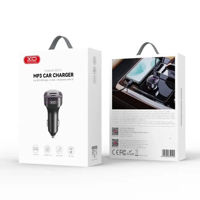 XO transmiter FM BCC12 Bluetooth MP3 car charger 3,1A black Foto 6