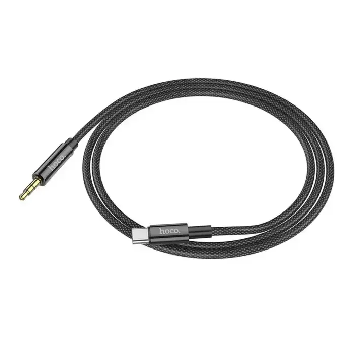 Cable AUX Jack 3,5 mm to USB C Hoco 1 m UPA19 black Photo 2