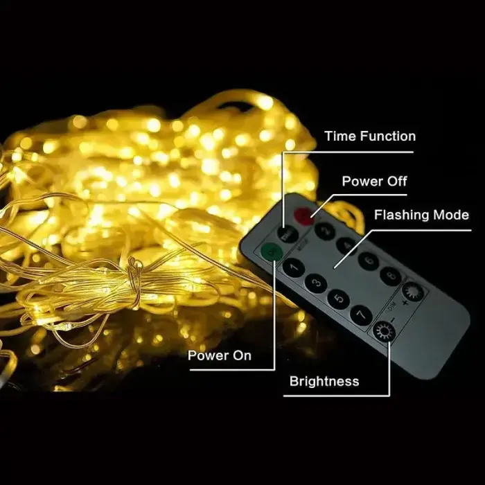 LED CURTAIN (100 LED LAMPS) 3Mx1M WITHOUT PENDANT WARM WHITE Foto 3