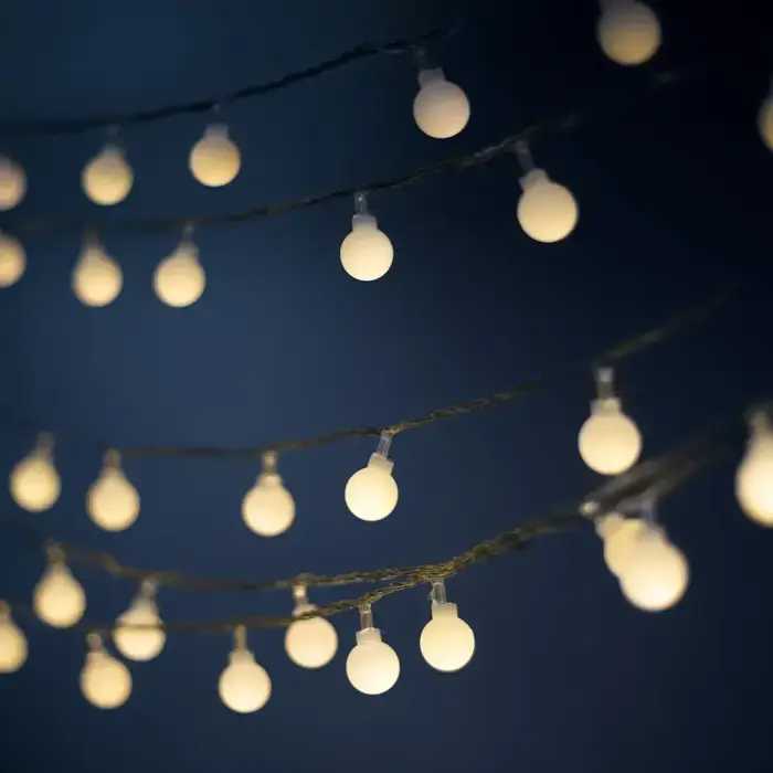 String Light Solar LED FROSTED BALLS SFB61 6,5m 30 balls warm white Forever Light Foto 3