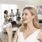 Blavec Portable Bluetooth Speaker WS-07 Karaoke Party - 5W with 2 microphones (WS07-2MW) white Photo 4