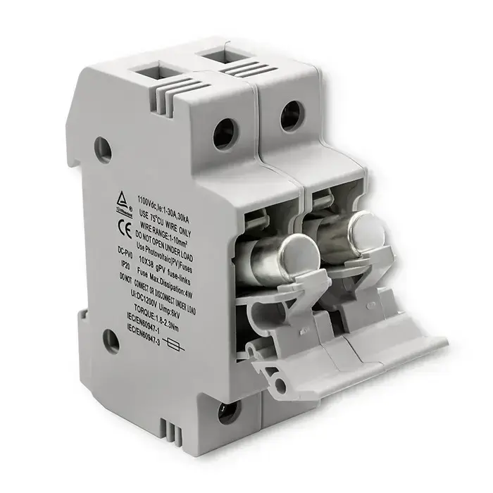 Qoltec Fuse base + DC fuse |2P |1000V |30A |10x38 |solar Foto 13