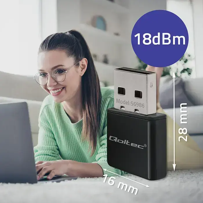 Qoltec Wireless Ultra High Speed Mini Adapter NANO WiFi | Standard N | USB 2.0 | 300Mbps Foto 6