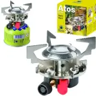 Gas camping stove with gas cartridges (thread or valve) ATOS piezo igniter 1.8kW Фото 1