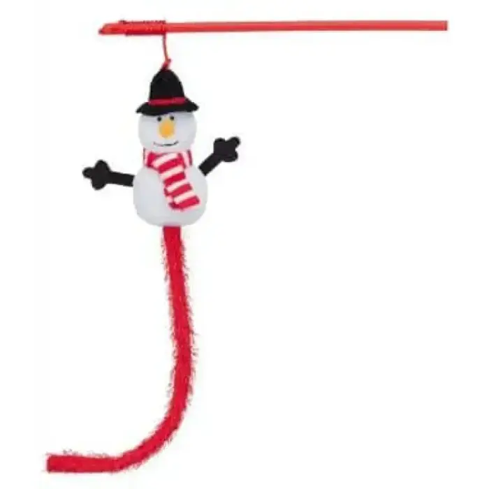 Ziemassvētku rotaļlieta uz kāta kaķiem - Trixie Xmas Playing rod Snowman, 31 cm Foto 2