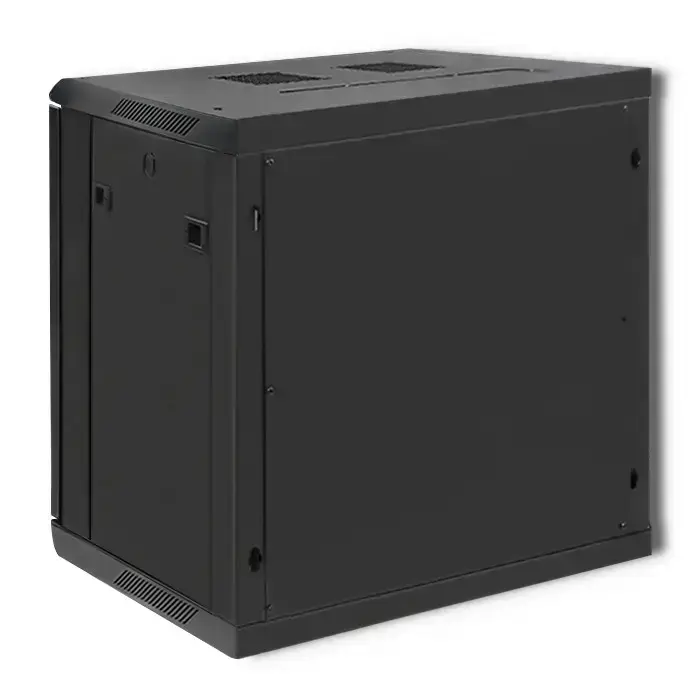 Qoltec RACK Cabinet 19" | 12U | 600 x 635 x 450 | Tempered doors | Hanging | Steel case | Lock | Black Foto 9