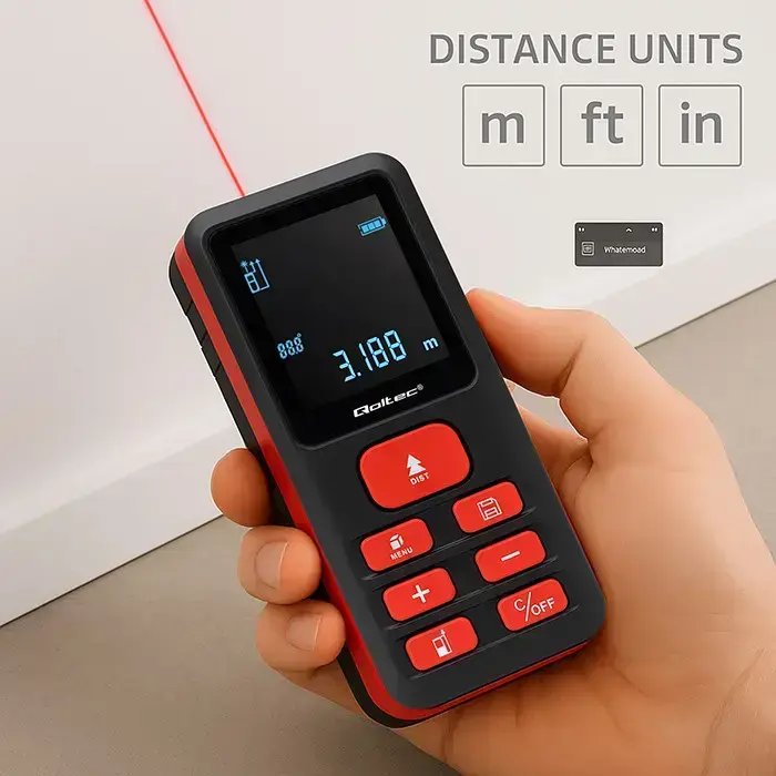 Qoltec Precise digital laser distance meter with an electronic level | LCD with backlight | 50m Фото 5