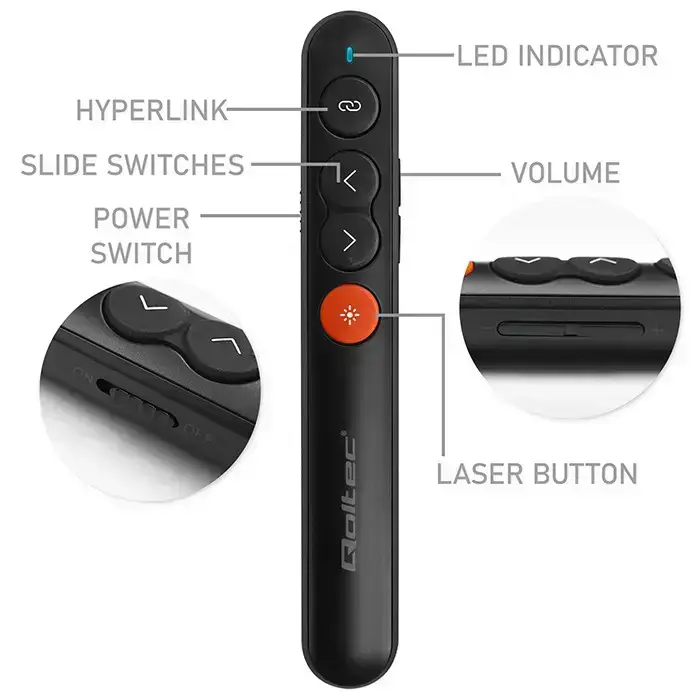 Qoltec Laser pointer | Presenter 4in1 | USB 3.0 | 2.4GHz | 30m Foto 6