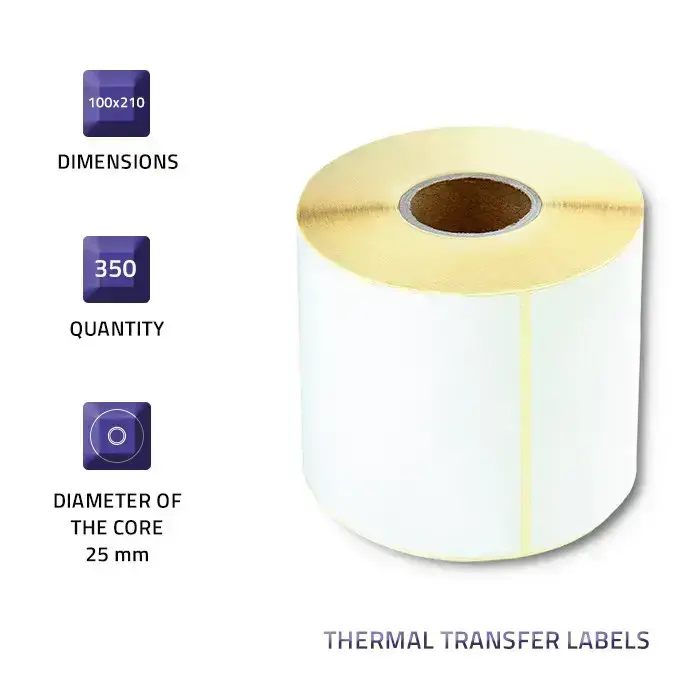 Qoltec Thermal transfer labels 100 x 210 | 350 labels Foto 3