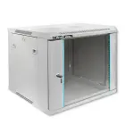 Qoltec RACK Cabinet 19" | 9U | 600 x 500 x 600 | Tempered doors | Hanging | Steel case | Lock | Grey Foto 1