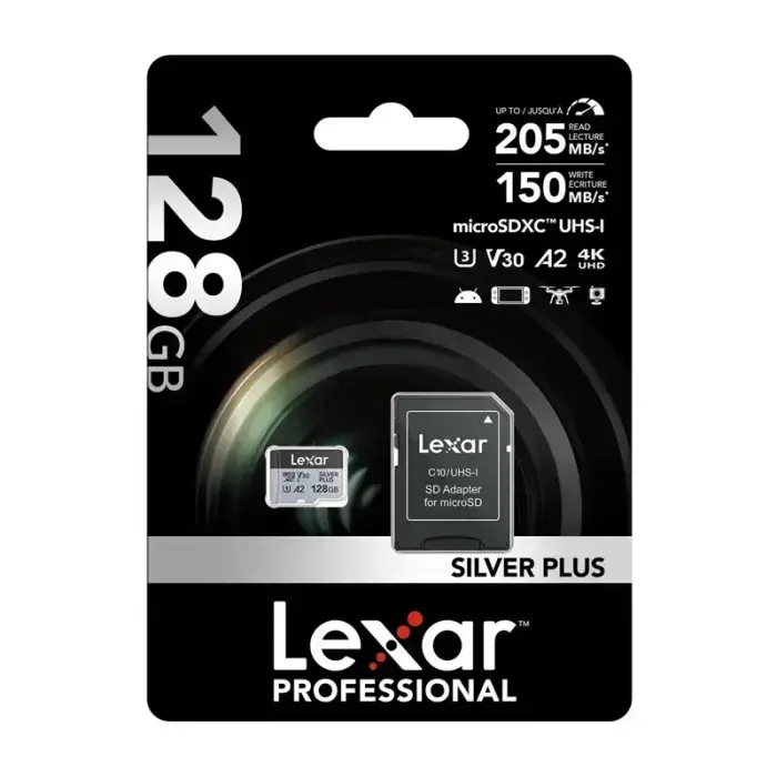 Karta pamięci Lexar High-Performance Silver Plus microSDXC 128GB + adapter Фото 6