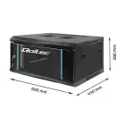 Qoltec RACK Cabinet 19" | 4U | 600 x 280 x 450 | Tempered doors | Hanging | Steel case | Lock | Black Foto 5