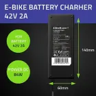 Qoltec Fast Charger for e-bike 36V | 42V | 2A | GX12-3Pin +power cable Фото 6