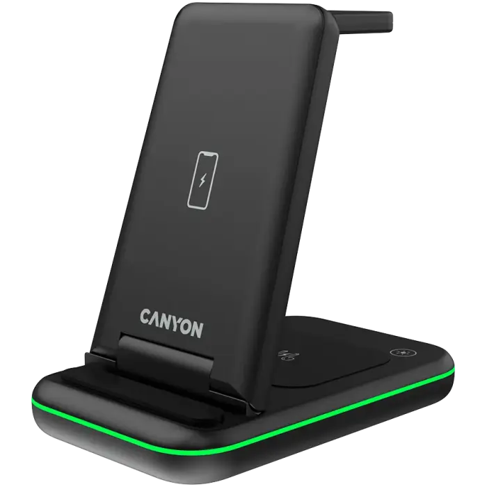 CANYON wireless charger WS-304 15W 3in1 Black Foto 2