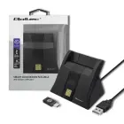 Qoltec Smart ID chip card reader SCR-0643|USB 2.0 + USB-C Adapter Foto 1