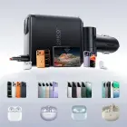 Orico Twin Reach 45W USB-A + USB-C Car Charger with Two Retractable USB-C Cables - Black Foto 12