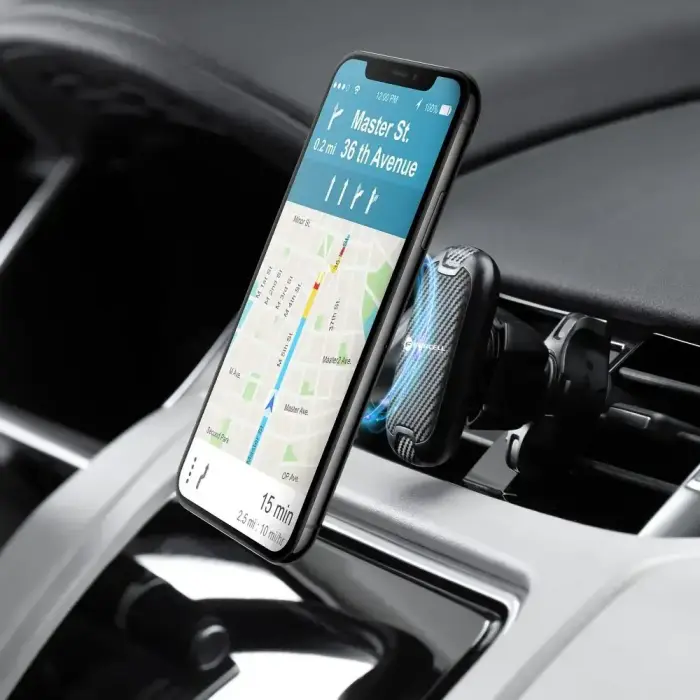 Magnetic car phone holder Forcell F-Grip Carbon H-CT325 air vent black Photo 12