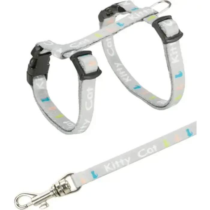 Krūšu siksna ar pavadu kaķiem - Trixie Kitten harness with lead, nylon, 21–33 cm/8 mm, 1.20 m Foto 2