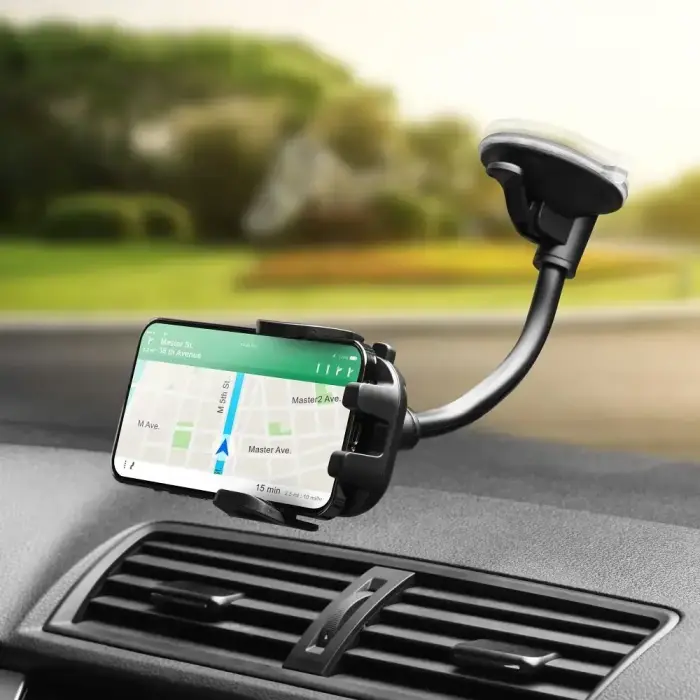 Car phone holder Forcell F-Grip Carbon Bracket arm 17cm windshield black Photo 14
