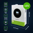 Qoltec Hybrid Solar Inverter Off-Grid 11000W | 160A | 48V| MPPT | BMS | AGM GEL LiFePO4 | Sinus | Wi-Fi option | Power factor 1.0  Фото 3