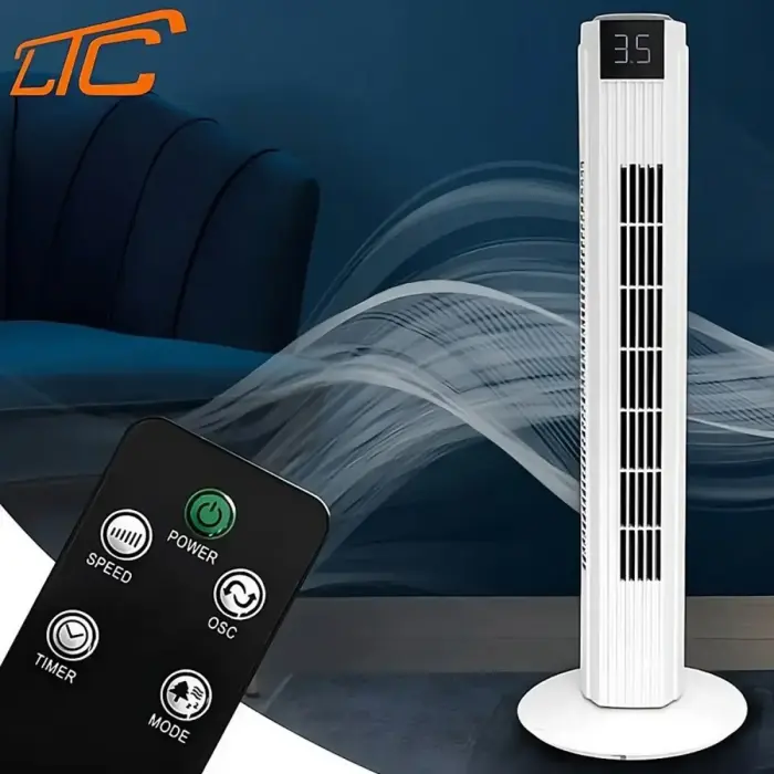 LTC Tower Fan 82cm 50W white + remote control Foto 3