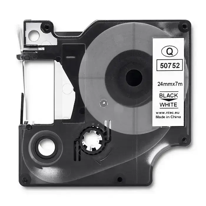 Qoltec Tape for DYMO D1 53713, 53718 | 24mm x 7m | White/Black print Фото 2
