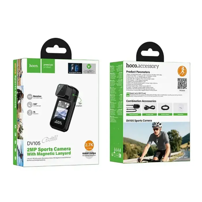 Sports camera Hoco 1,47" IPS 2K/15fps Wi-Fi DV105 black Foto 9