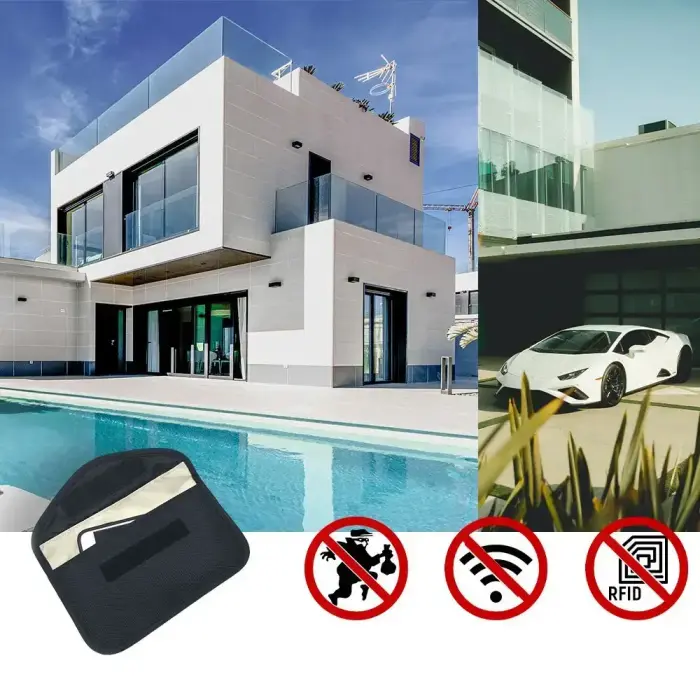 Anti-theft Case for Car Keys Phone Radio Blocking Faraday Box Faraday Cage 20cm x 11cm Black Фото 17
