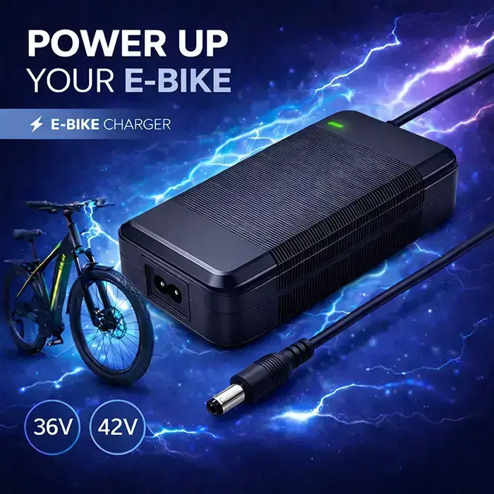 Qoltec Fast Charger for e-bike, electric scooter 36V | 42V | 4A | 5.5*2.1 + power cable Foto 5