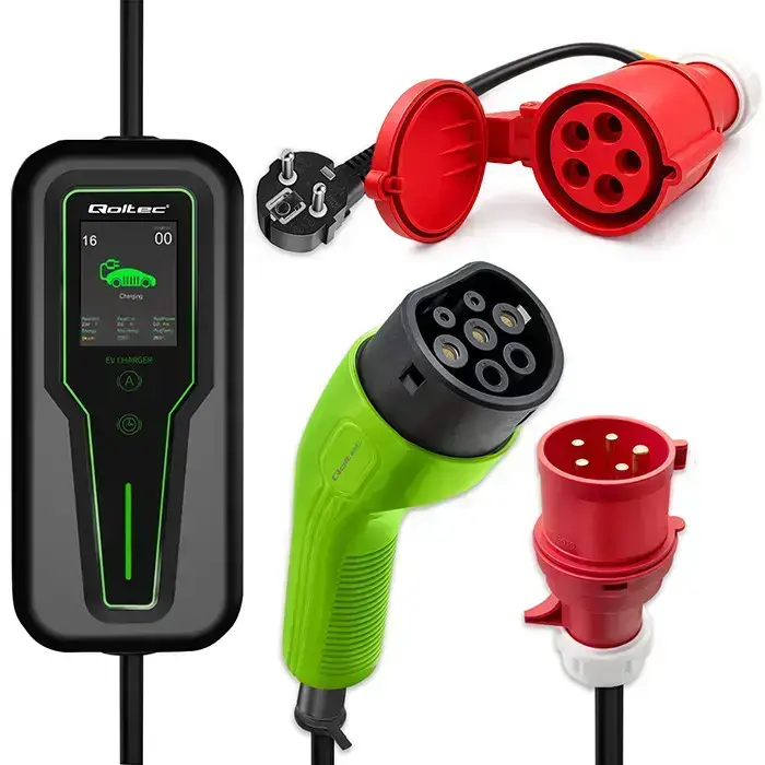 Qoltec Power adapter for EV chargers | CEE 16A 5-pin socket | 400V to 230V SCHUKO adapter | max 16A | 3.5 kW  Фото 4