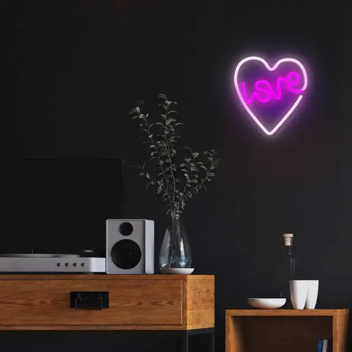 Neon LED Light LOVE HEART purple white NNE02 Neolia Фото 7