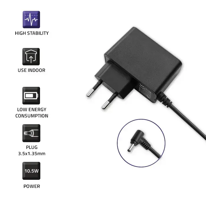 Qoltec Plug-in power supply 10.5W | 5V | 2.1A | 3.5*1.35 Foto 3