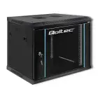 Qoltec RACK Cabinet 19" | 9U | 600 x 500 x 450 | Tempered doors | Hanging | Steel case | Lock | Black Foto 2