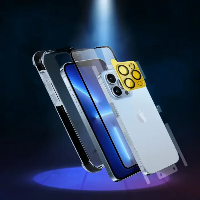 Bestsuit 6in1 set for iPhone 13 mini case | tempered glass flexi | back housing protector film | camera lens tempered glass | cloths | aplicator (D30 Buffer) Фото 6