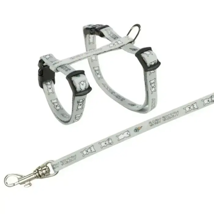 Krūšu siksna un pavada trušiem - Trixie Harness with Lead for Small Rabbits, 20-33cm/8mm, 1.25 m Foto 2
