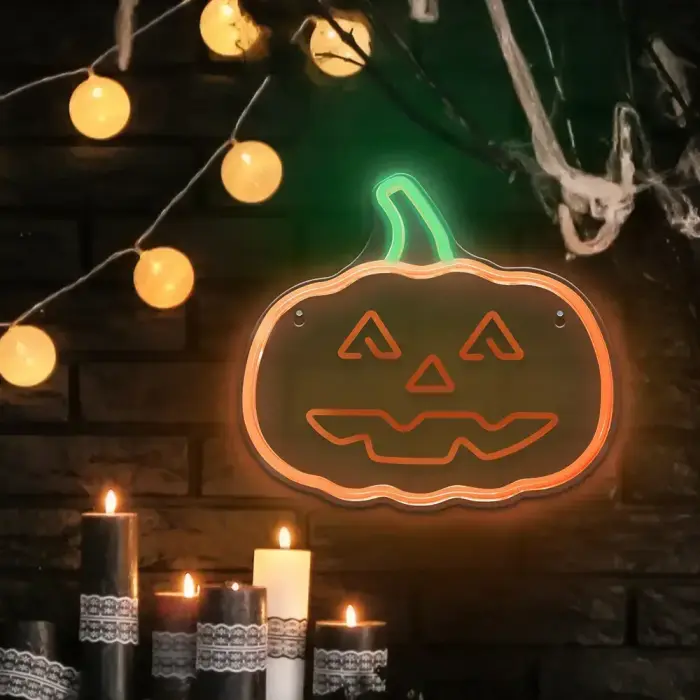 Neon PLEXI LED PUMPKIN WITH STEM orange green NNE13 Neolia Photo 2