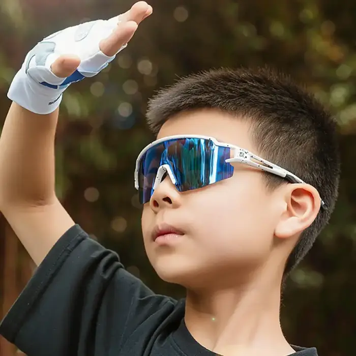 Rockbros Kids Cycling Glasses, Polarized, UV Protection, Children's - White Foto 7