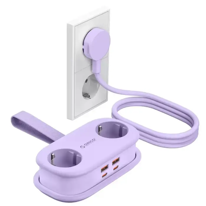 Orico AP3 65W GaN 6in1 Power Strip 2x AC + 2x USB-A + 2x USB-C - Purple Фото 2