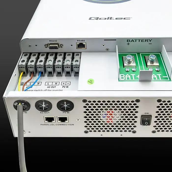 Qoltec Modular Hybrid Solar Inverter Off-Grid 6200W | 120A | 48V | MPPT | 12 units | BMS | AGM GEL LiFePO4 | Sinus | Wi-Fi option | Power factor 1.0  Foto 10