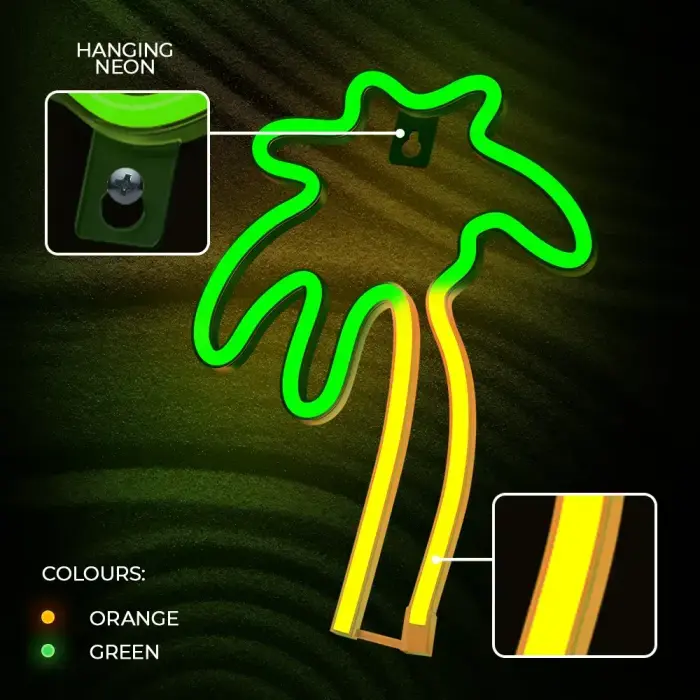 Neon LED Light PALM green orange NNE04 Neolia Фото 4