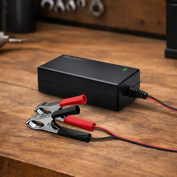Qoltec Automatic charger for AGM GEL STD batteries | 24V charger | 2A | 48W | LED | 1.8m cable Фото 4