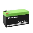 Qoltec AGM battery | 12V | 1.3Ah | Maintenance-free | Efficient| LongLife | for UPS, scale, cash register Фото 1