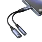Joyroom SY-C02 2in1 DAC adapter USB-C to USB-C | 3.5 mm mini jack - black Фото 2