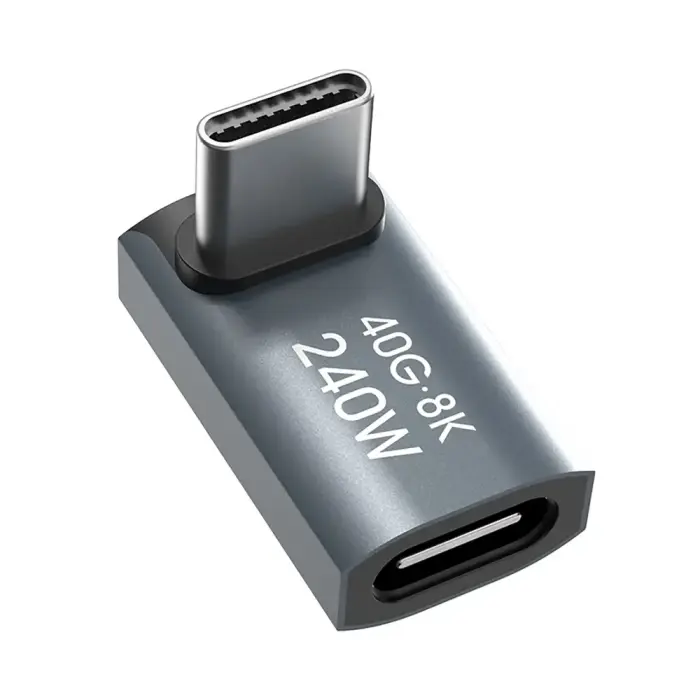 Wozinsky WPKF-01 USB-C - USB-C 40Gb|s 240W 8K OTG Angled Adapter - Gray Фото 4