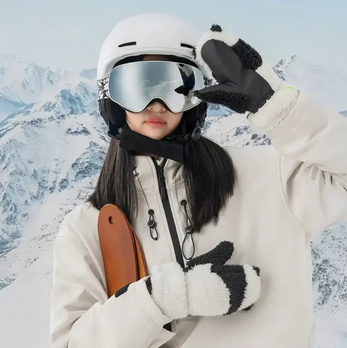 Qunature Panda Ski Gloves for Kids and Adults Size S - Black/White Фото 3
