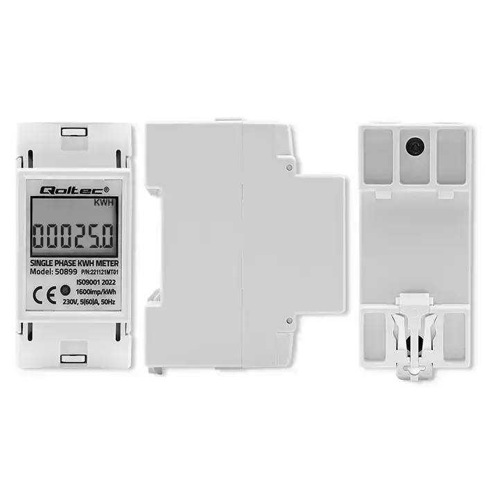 Qoltec Single phase electronic energy consumption meter | 230 V | LCD | 2P | DIN rail Foto 4