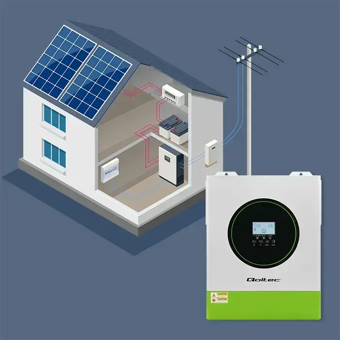Qoltec Hybrid Solar Inverter Off-Grid 11000W | 160A | 48V| MPPT | BMS | AGM GEL LiFePO4 | Sinus | Wi-Fi option | Power factor 1.0  Фото 6