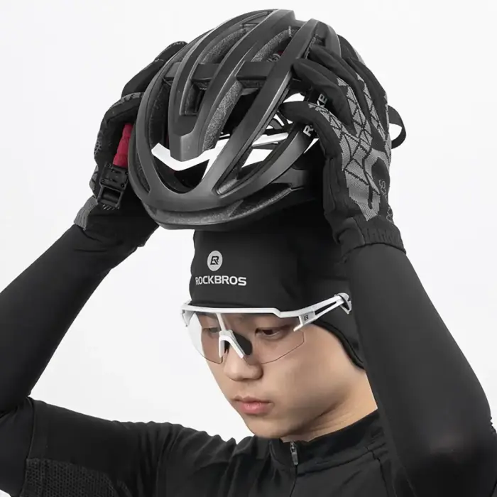 Rockbros Dala Winter Cycling Helmet Cap with Glasses Holes - Grey Photo 6