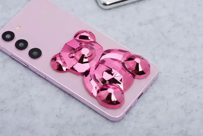 Phone stand BEAR - stick-on - pink Foto 5